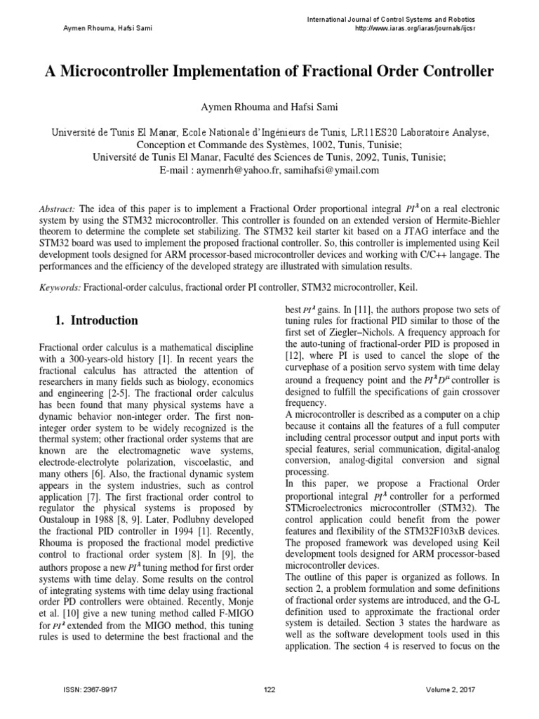 Fractional Order PI Controller with STM32 | PDF | Control Theory ...