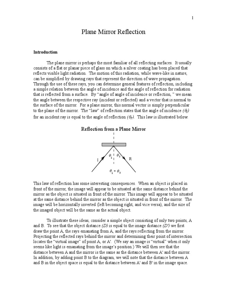 Mirror PDF Reflection (Physics) Mirror