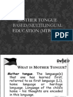 Mother Tongue Based/Multilingual Education (Mtb-Mle)