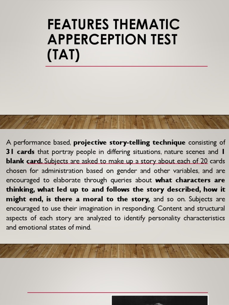 Features Thematic Apperception Test (TAT) PDF Attitude (Psychology