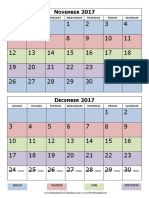 2017 Calendar Two Months Per Page