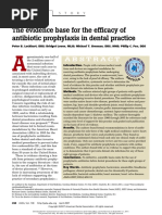 The Evidence Base For The Efficacy of Antibiotic Prophylaxis in Dental Practice