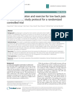 Spinal Manipulation and Exercise For Low Back Pain in Adolescents: Study Protocol For A Randomized Controlled Trial