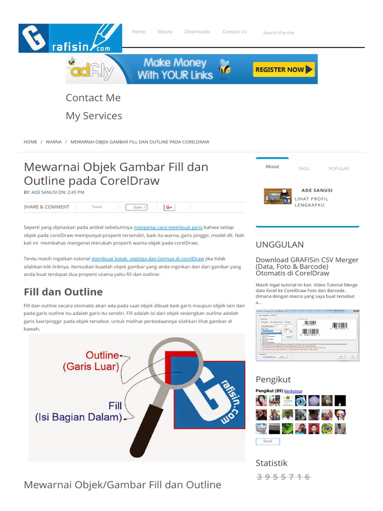 Mewarnai Objek Gambar  Fill dan Outline pada CorelDraw 