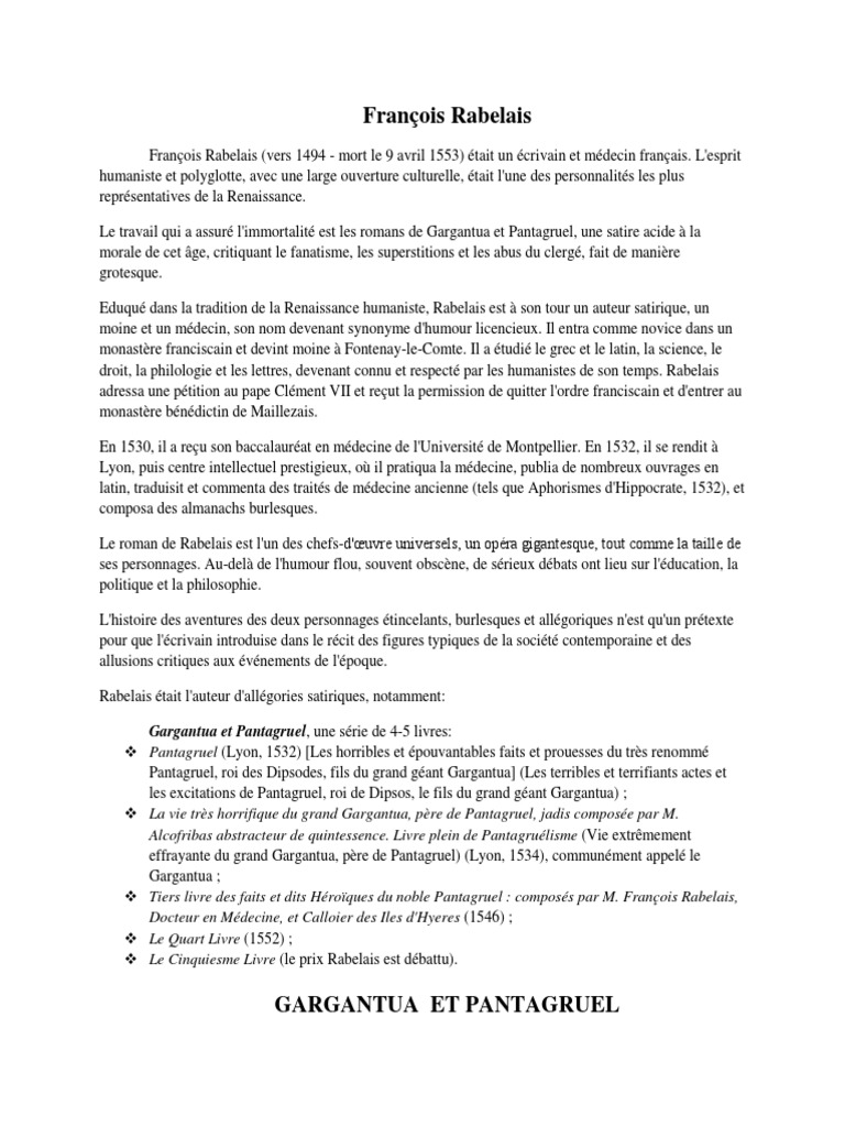 Francois Rabelais Pdf Religions Et Croyances