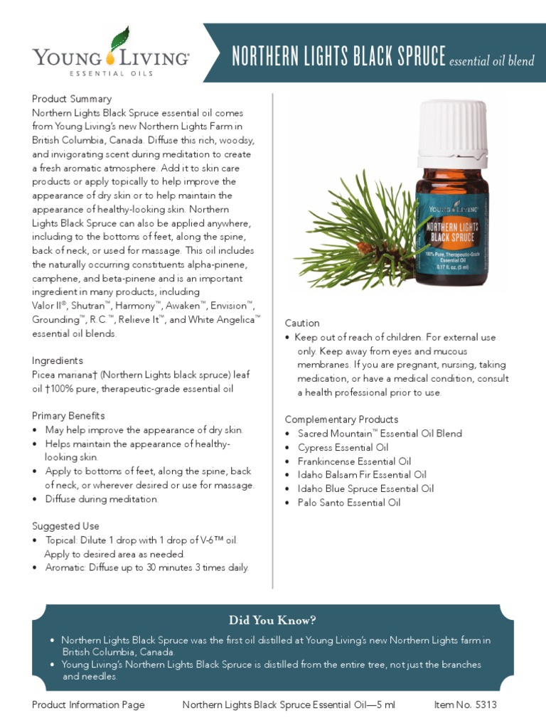 Pip Northern Lights Black Spruce PDF Spruce Essential Oil