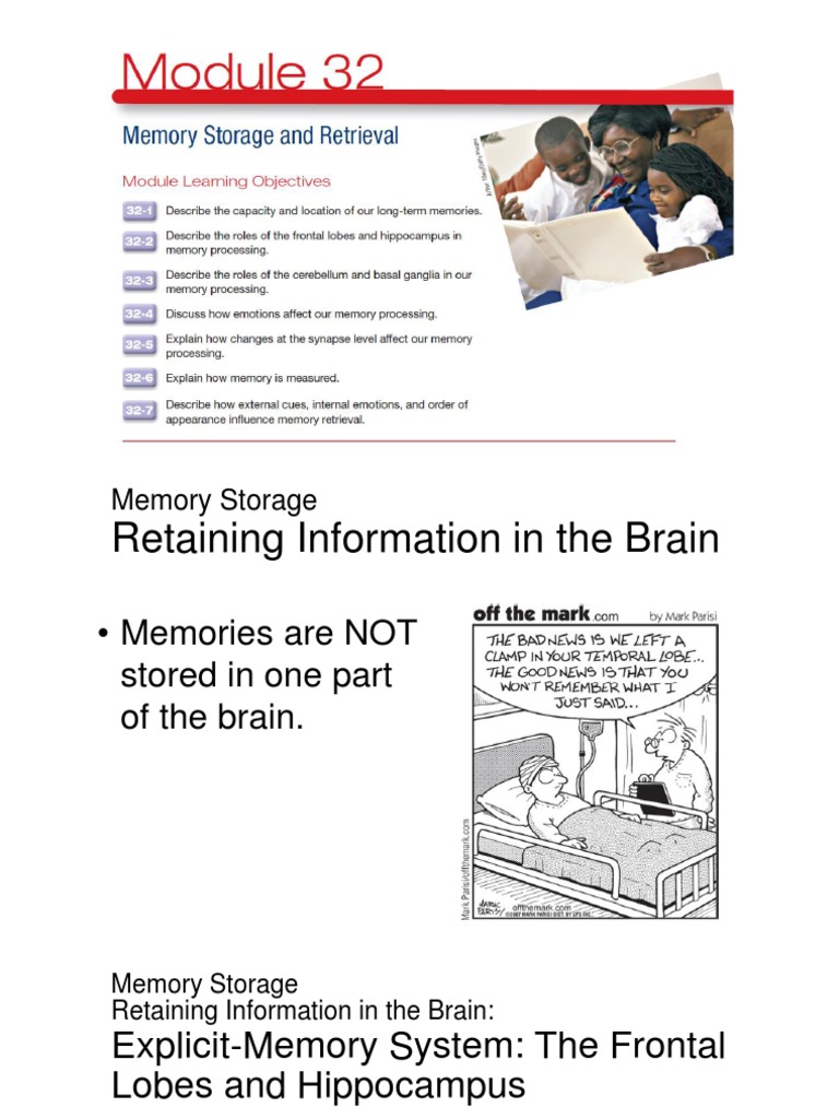 Unit 7 Module 32 Memory Storage and Retrieval | PDF