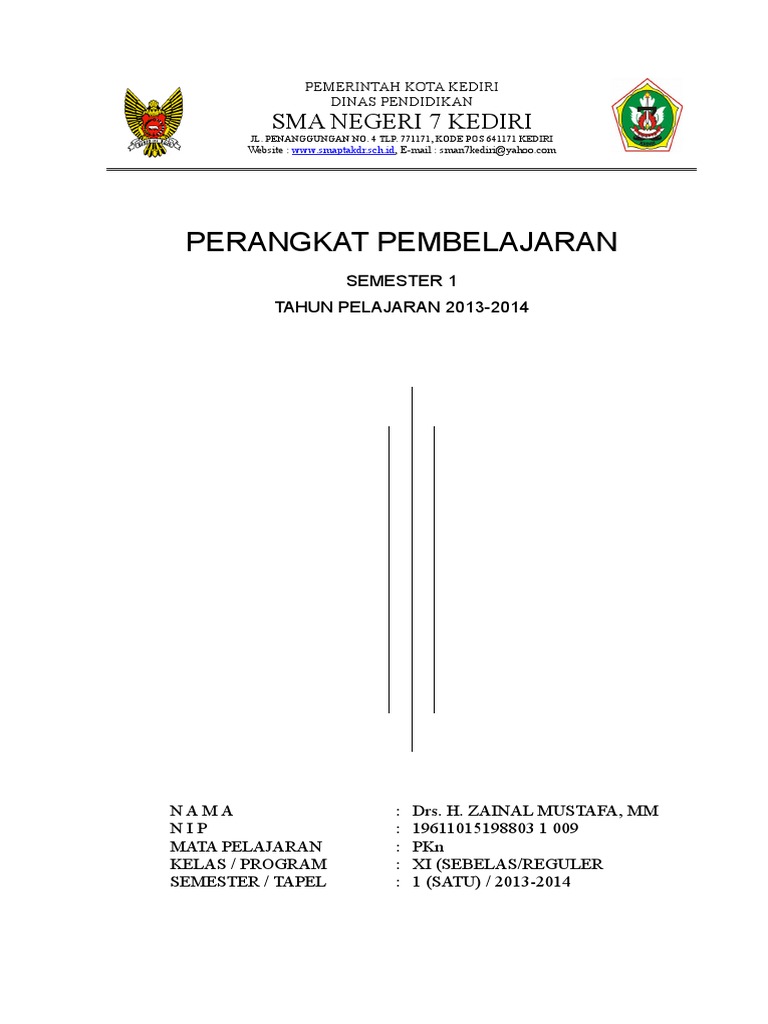 Perangkat Pembelajaran PKn SMA 7 Kediri | PDF