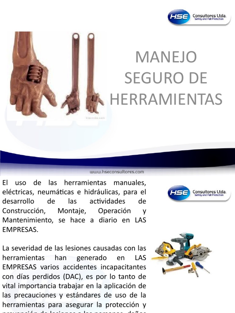 Manejo Seguro de Herramientas Manuales | PDF | Herramientas | Tornillo