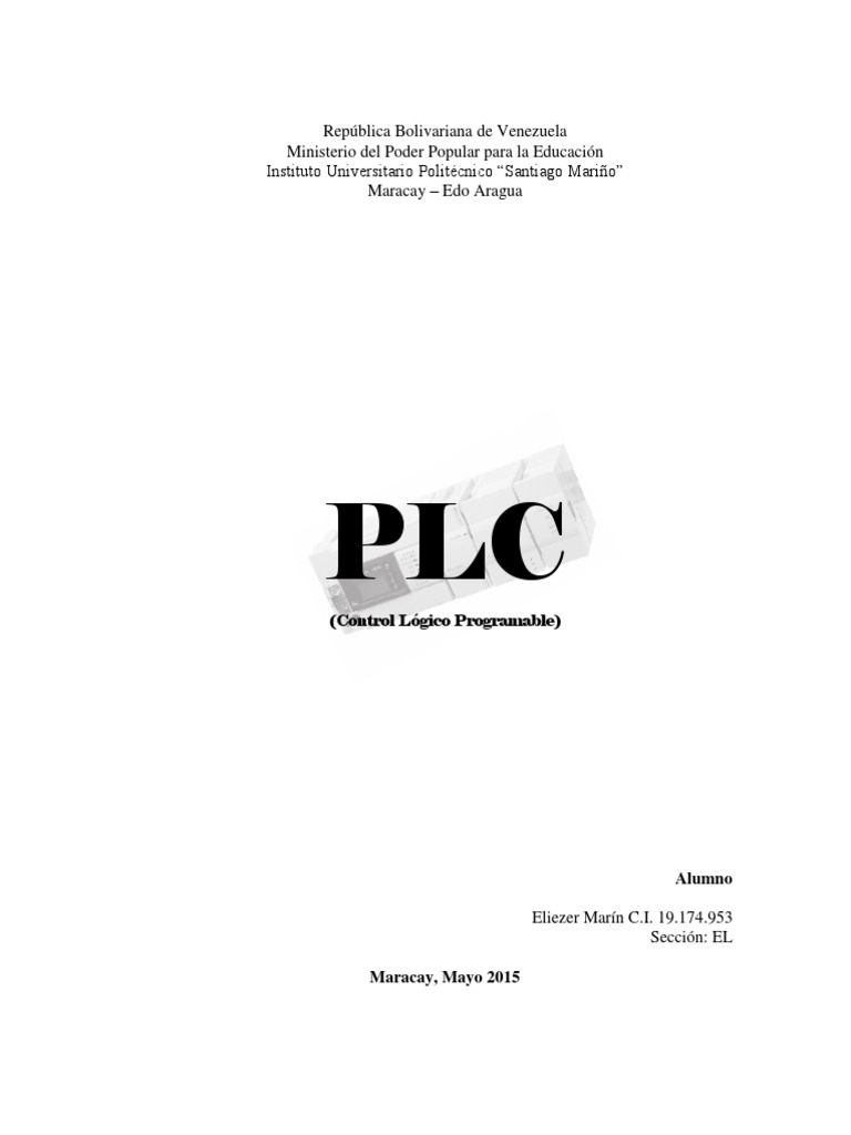 Plc Controlador Logico Programable Pdf Controlador Lógico