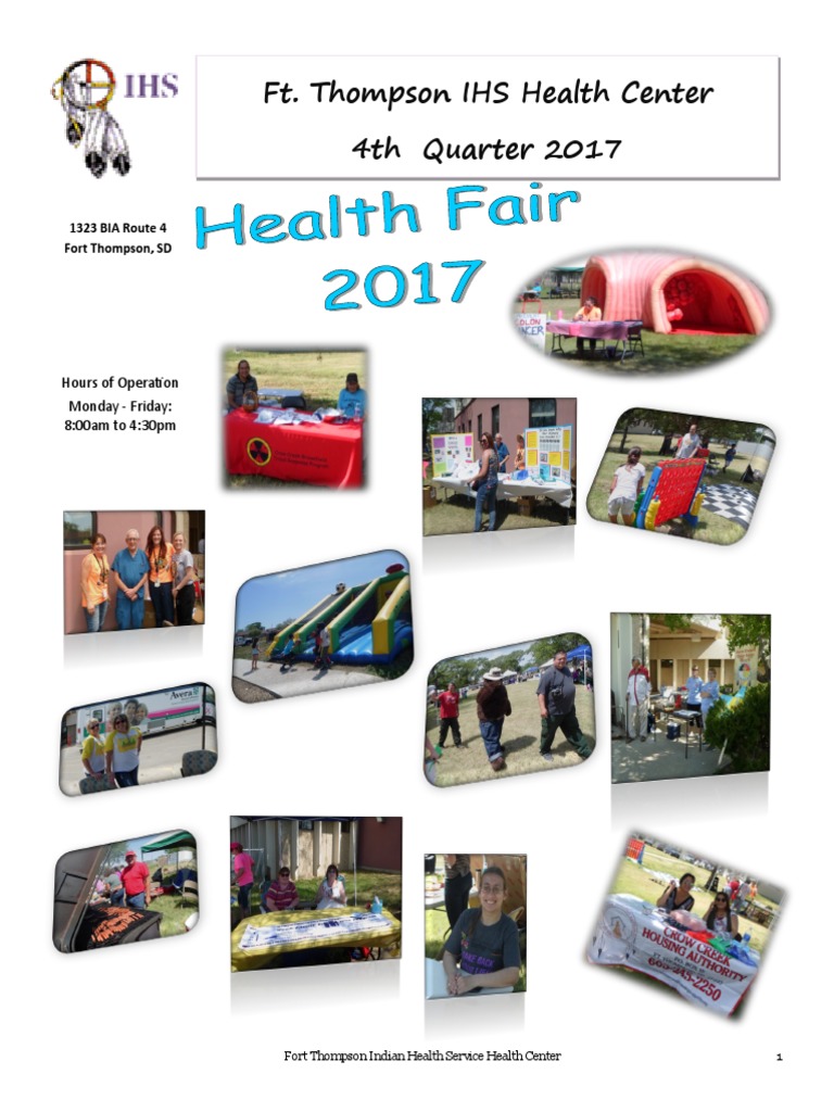 Ft. Thompson IHS Health Center 4th Quarter 2017 Hours of Operation Monday Friday 800am To 4