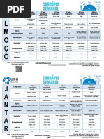 Cardápio 3ª Semana de Janeiro 2018