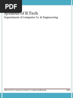 Syllabus of B.Tech: Department of Computer Sc. & Engineering