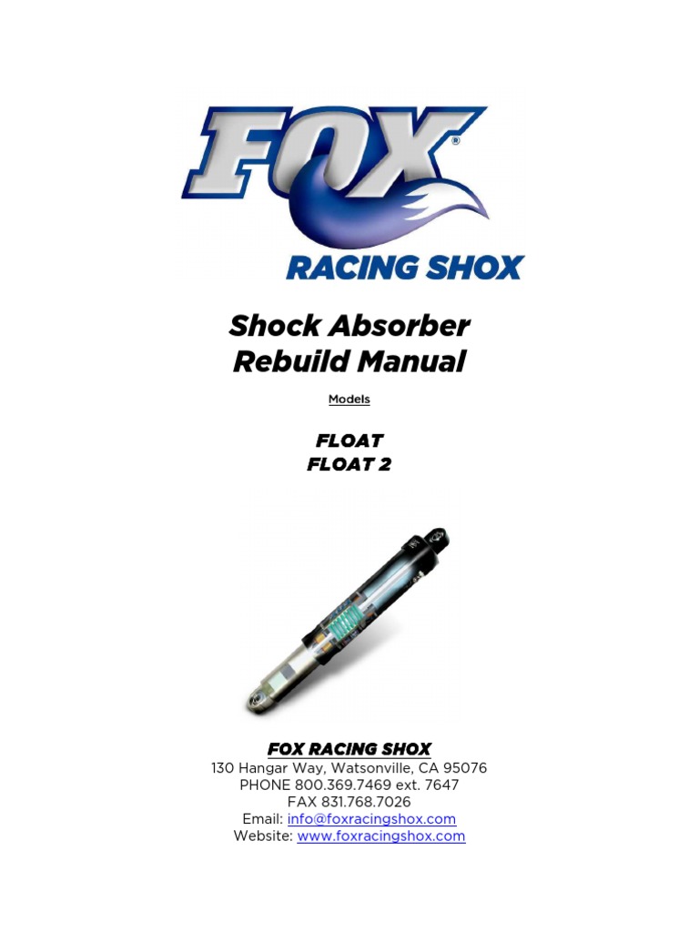Fox Float Shock Rebuild Manual | PDF | Piston | Bearing (Mechanical)