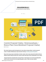 Contoh Proposal Usaha - Kewirausahaan - Bisnis (Cara Membuat Proposal)