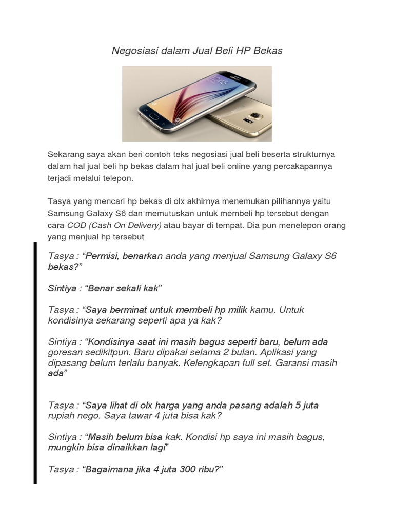 Teks Negosiasi Sintiya Tasya X Ap2