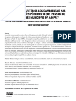 Adoção de Critérios Socioambientais Nas Contratações Públicas o Que Pensam Os Gestores Municipais