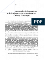 Análisis Comparado de Los Centros y de Los Lugares de Centralidad en Quito y Guayaquil