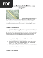 Como Escolher Um Texto Bíblico Para A
