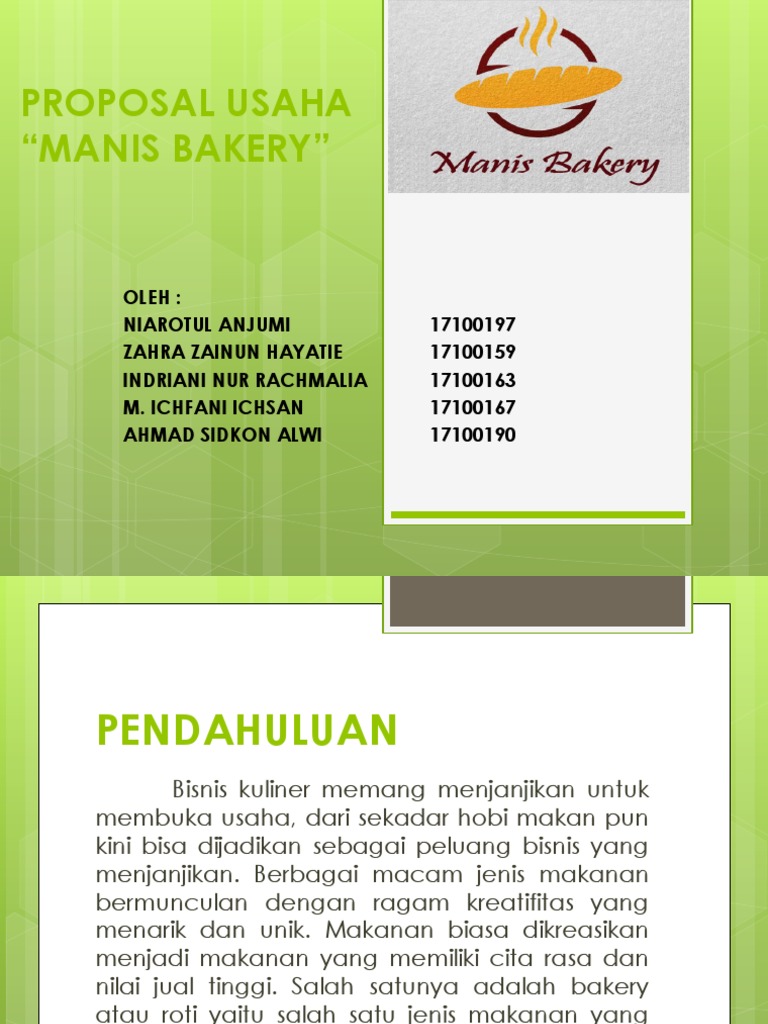Proposal Usaha Manis Bakery Pdf
