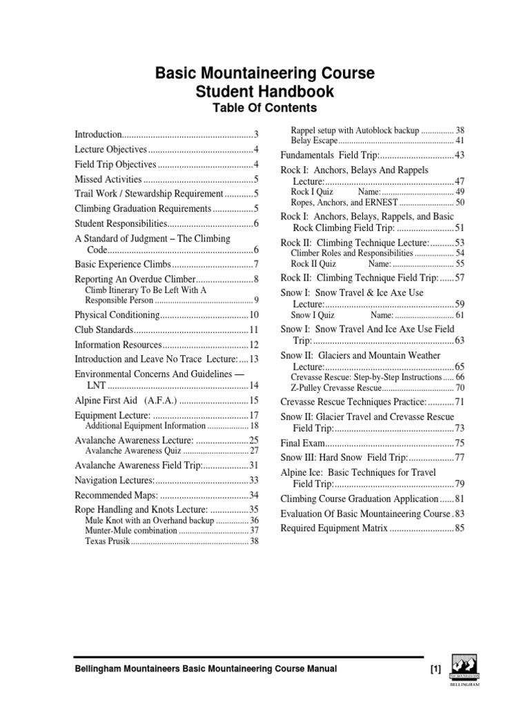 2014 Basic Mountaineering Manual | PDF | Mountaineering | Outdoor ...