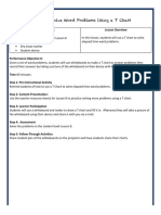 Lesson 8: Solve Word Problems Using A T Chart: Resources and Materials Needed: Lesson Overview