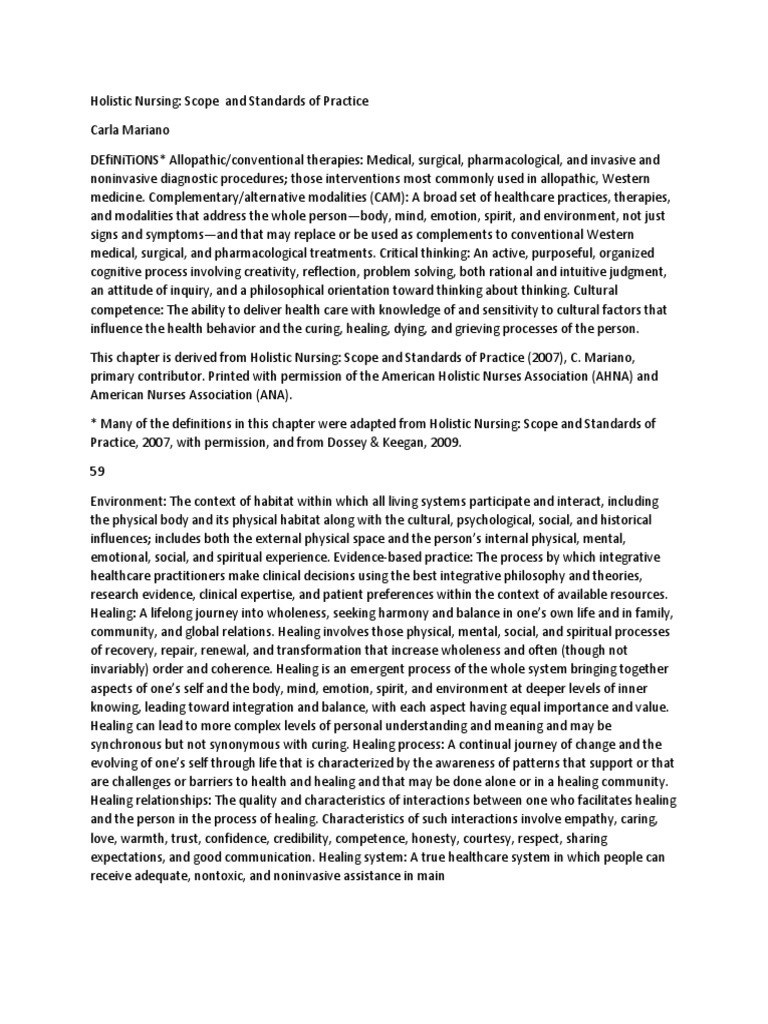 Holistic Nursing PDF Alternative Medicine Nursing