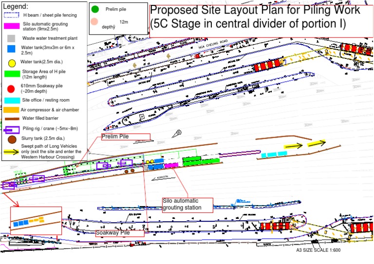 Proposed Site Layout Plan For Piling Work (5C Stage in Central Divider ...