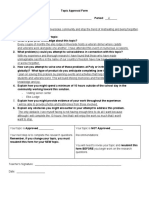 Topic Approval Form With Evaluation Questions 2017-2018