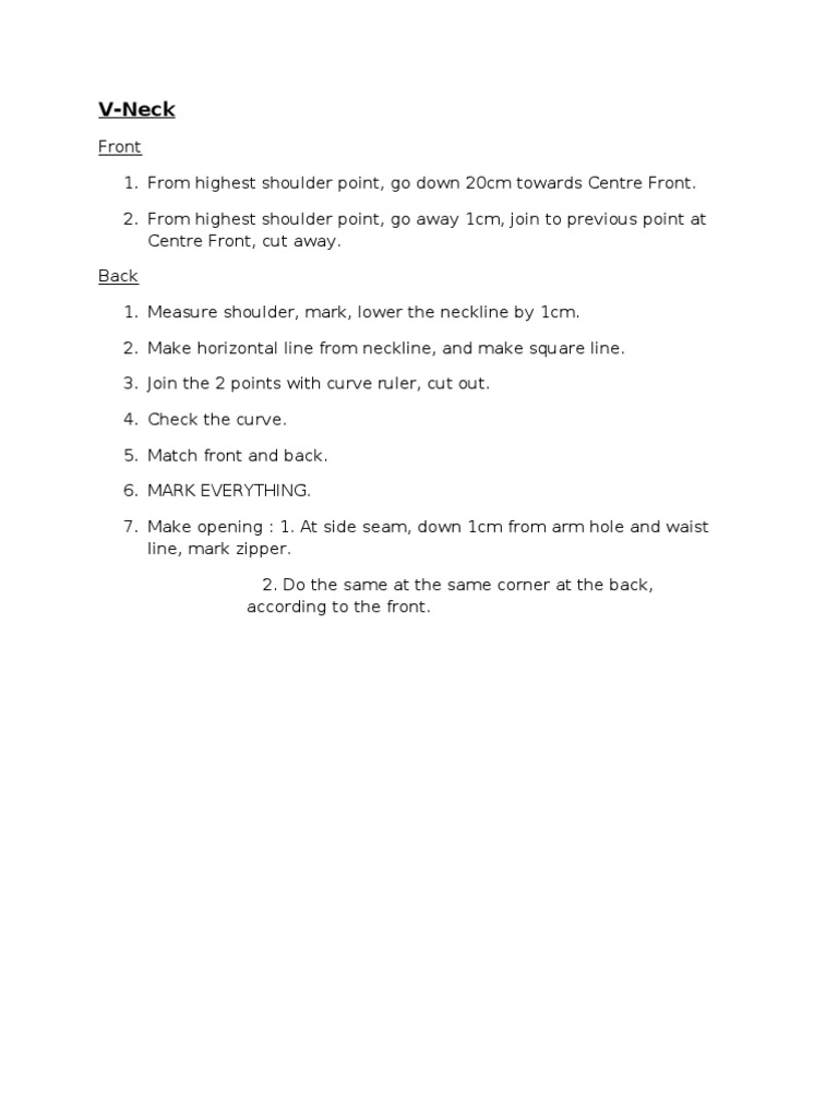 Pattern Making Instructions | PDF | Seam (Sewing) | Fashion