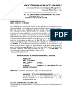 Modelo de Demanda Civil de Indemnización Por Daños y Perjuicios - Autor José María Pacori Cari