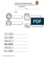 I.E.P. Solidaria "Paul Harris College": 1.-Write Time For Each Clock