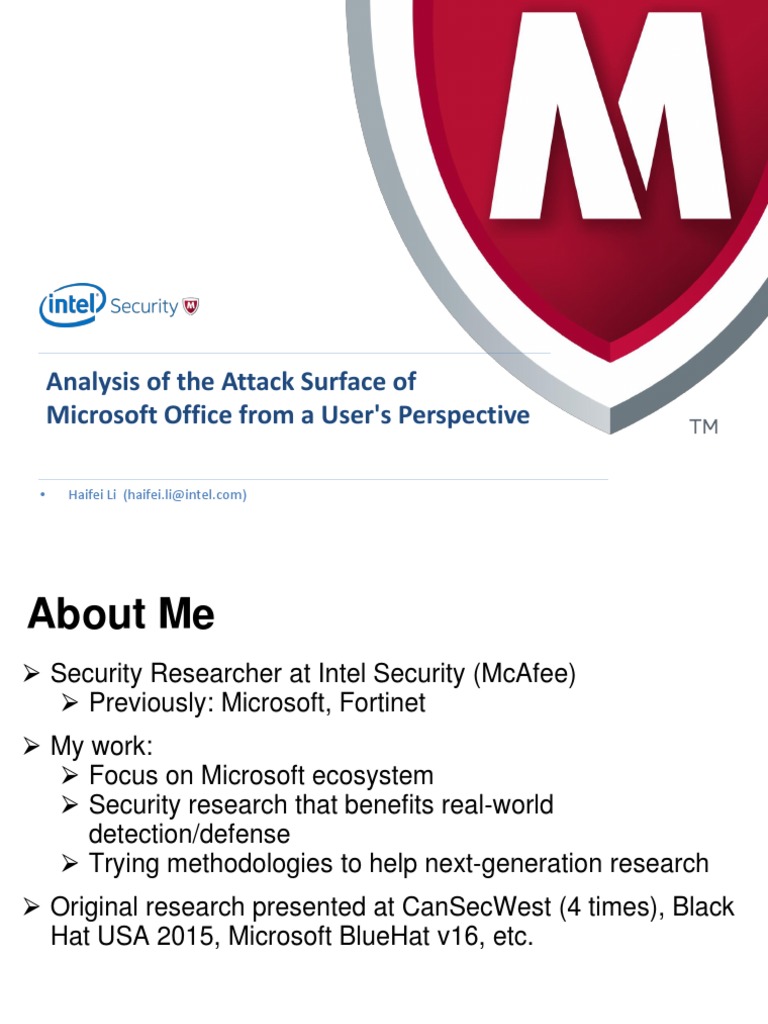 Microsoft Office Attack Surface Analysis | PDF | Visual Basic For ...