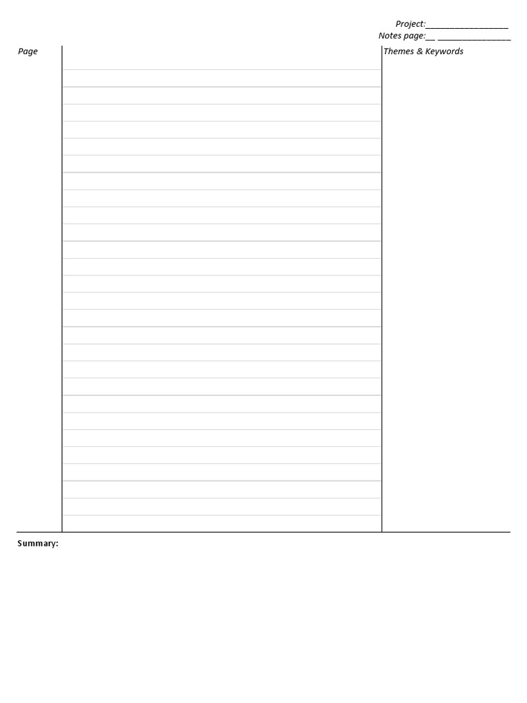 Project Themes and Keywords Overview | PDF