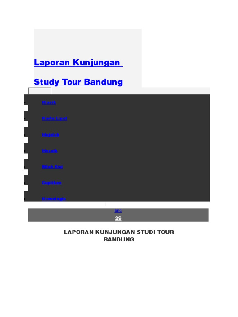 Laporan Kunjungan Study Tour Bandung