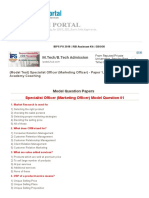 (Model Test) Specialist Officer (Marketing Officer) - Paper 1, 2013 by BSC Academy Coaching _ BANK EXAM PORTAL _ IBPS, SBI, PO, Clerk, IPPB, Bank Jobs Aspirants Community