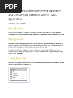 Repository and Unit of Work Pattern in ASP.net MVC Application