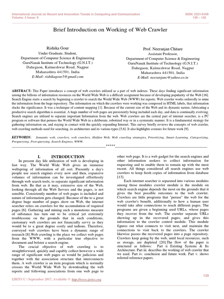 Overview of Web Crawler Functionality | PDF | Web Search Engine | Web ...