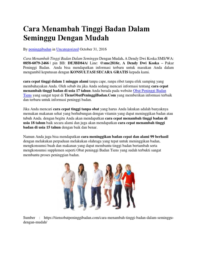 Cara Cepat Menambah Tinggi Badan Di Usia 15 Tahun Tentang Tahun