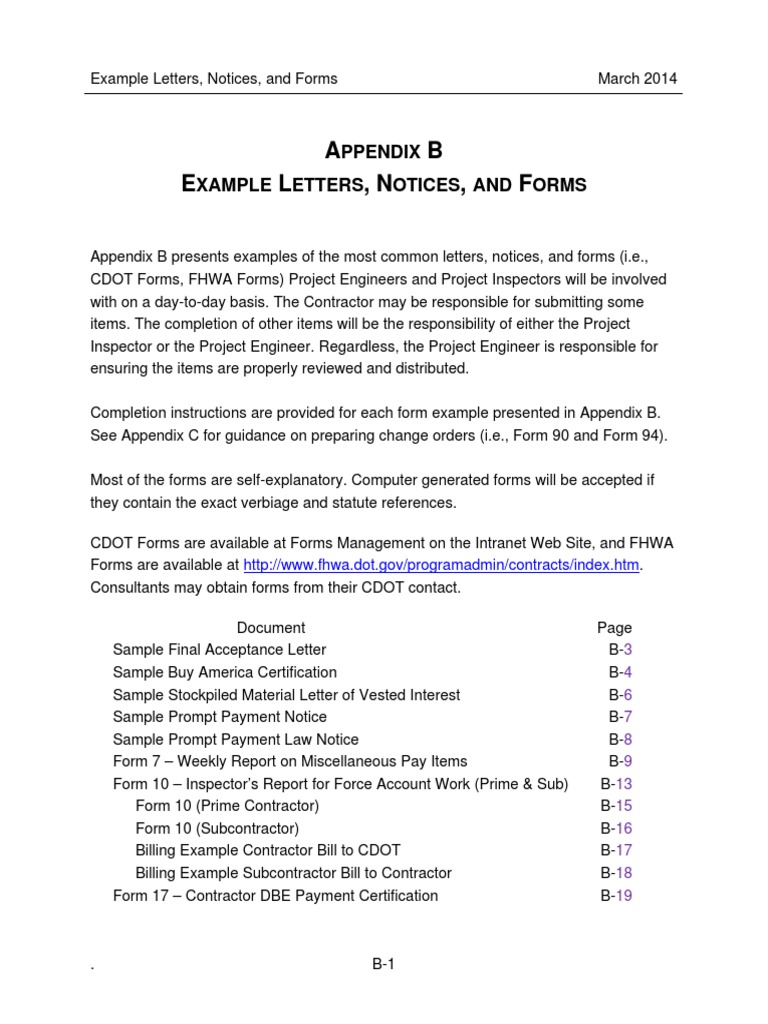 A B E L, N, F: Ppendix Xample Etters Otices AND Orms | PDF