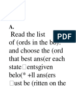 ' Read The List of (Ords in The Bo) ! and Choose The (Ord That Best Ans (Er Each State Entsgiven Belo ( +LL Ans (Ers Ust Be (Ritten On The