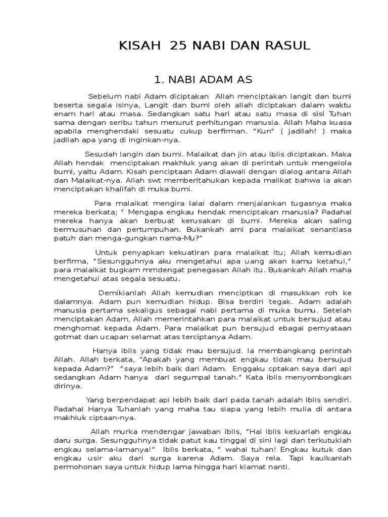 Kisah 25 Nabi Pdf
