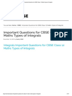 Important Questions For CBSE Class 12 Maths Types of Integrals