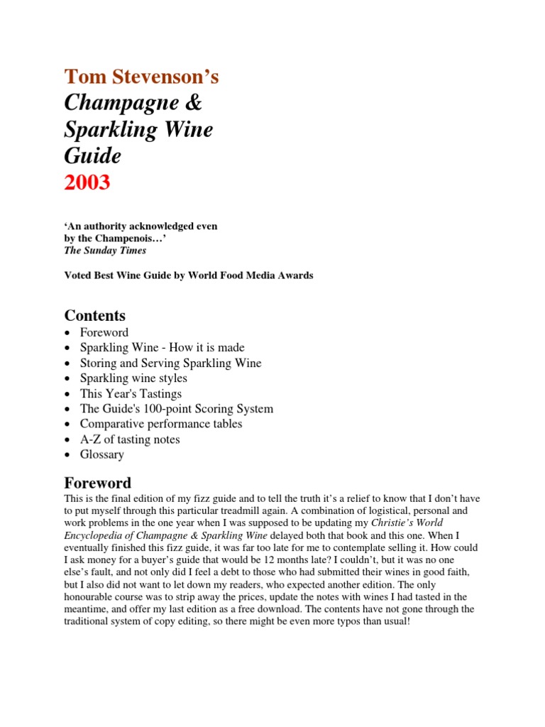 Champagne Guide - Sotheby\'s Tom Stevenson Book | PDF