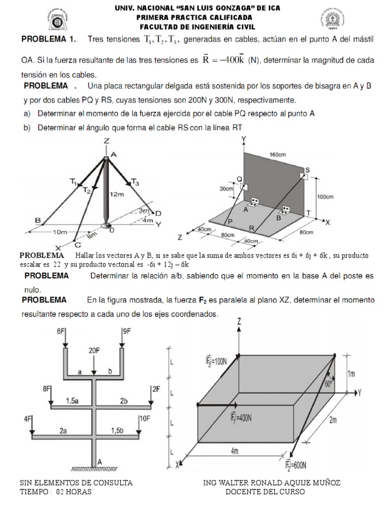 Práctica de Vectores y Fuerzas en Física | PDF | Vector Euclidiano | Física