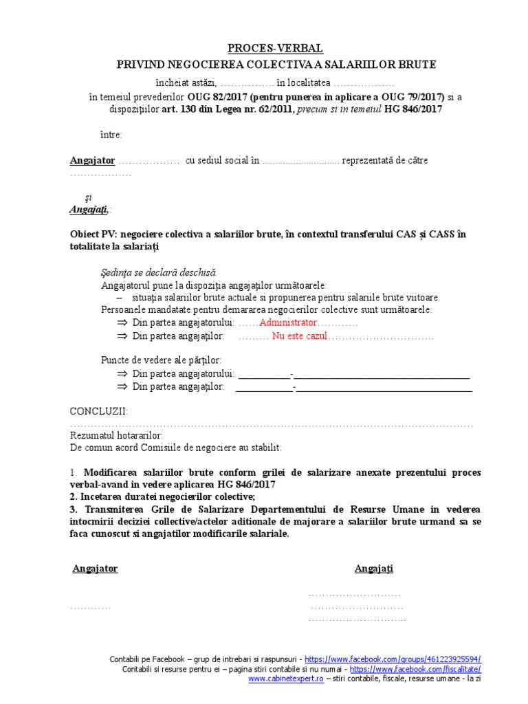 P V Negociere Salarii Brute