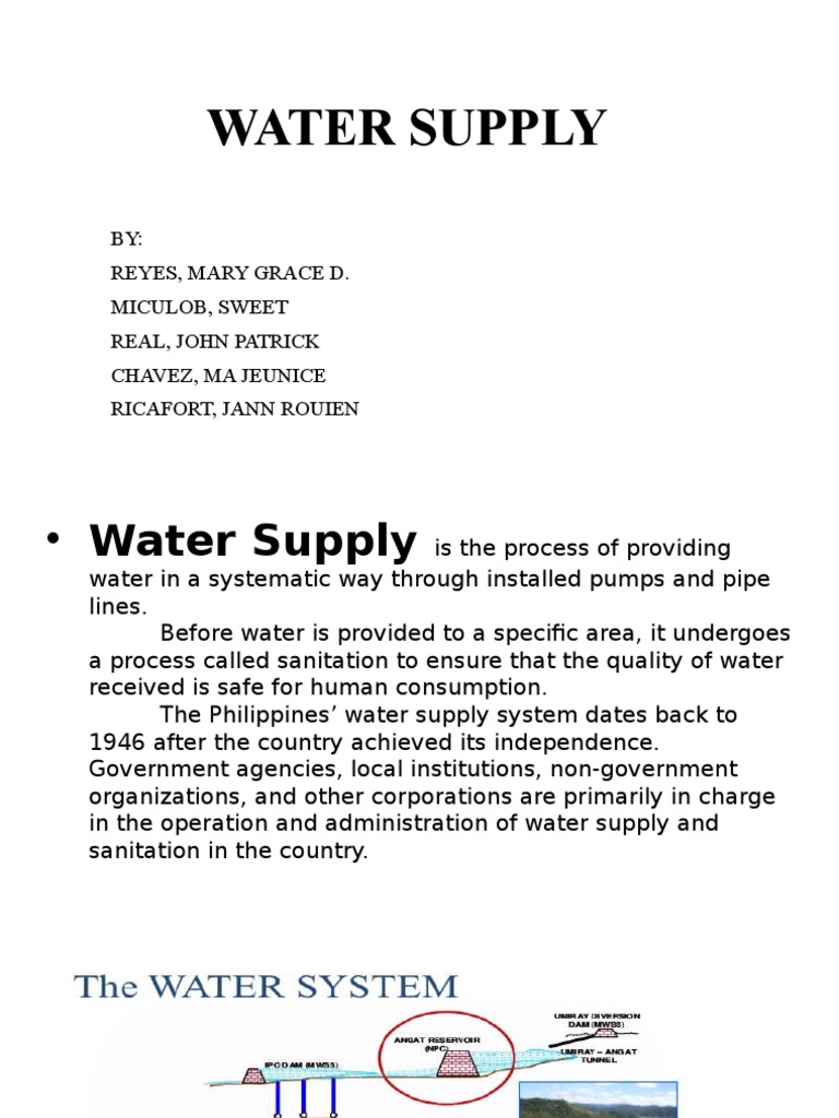 Water Supply Report For Water Resources Engineering PDF Water