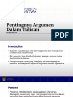 Pentingnya Argumen Dalam Tulisan