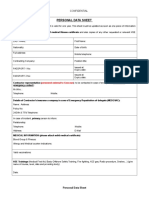 HSE Personal Data Sheet