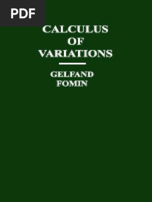 Gelfand Fomin Calculus Of Variations Pdf Teaching Mathematics Science